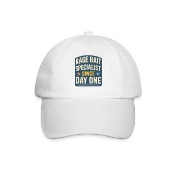 Rage Bait Specialist Since Day One, Funny Saying  - Baseball Cap - white/white - Front