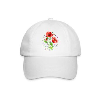 Blumen - Baseballkappe - Weiß/Weiß - Vorne