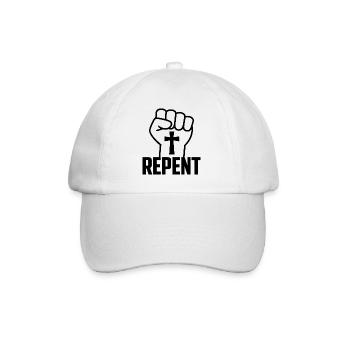 Repent - Holy Christianity Logo - Baseball Cap - white/white - Front