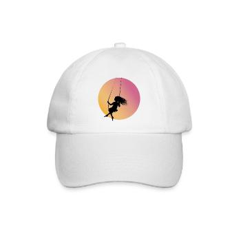 Silhouette de fille sur la balançoire au coucher du soleil - Casquette classique - blanc/blanc - Devant