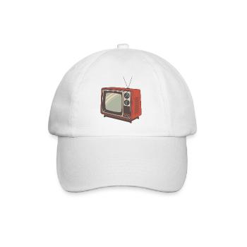 Vintage orange retro TV - Baseball Cap - white/white - Front