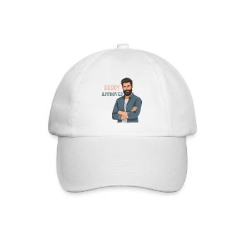 Daddy Approved Bart Mann Design - Baseballkappe - Weiß/Weiß - Vorne