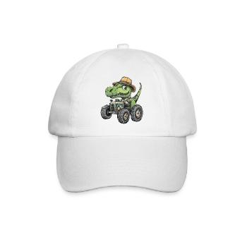 Dinosaurier T-Rex Traktor Farmer - Baseballkappe - Weiß/Weiß - Vorne