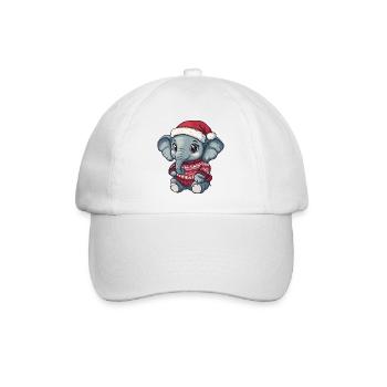 Elephant Christmas Xmas - Baseball Cap - white/white - Front