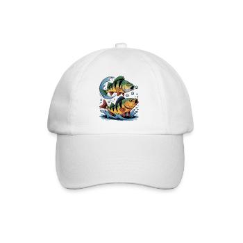 Deux perches – Conception de pêcheurs pour pêcheurs sportifs - Casquette classique - blanc/blanc - Devant