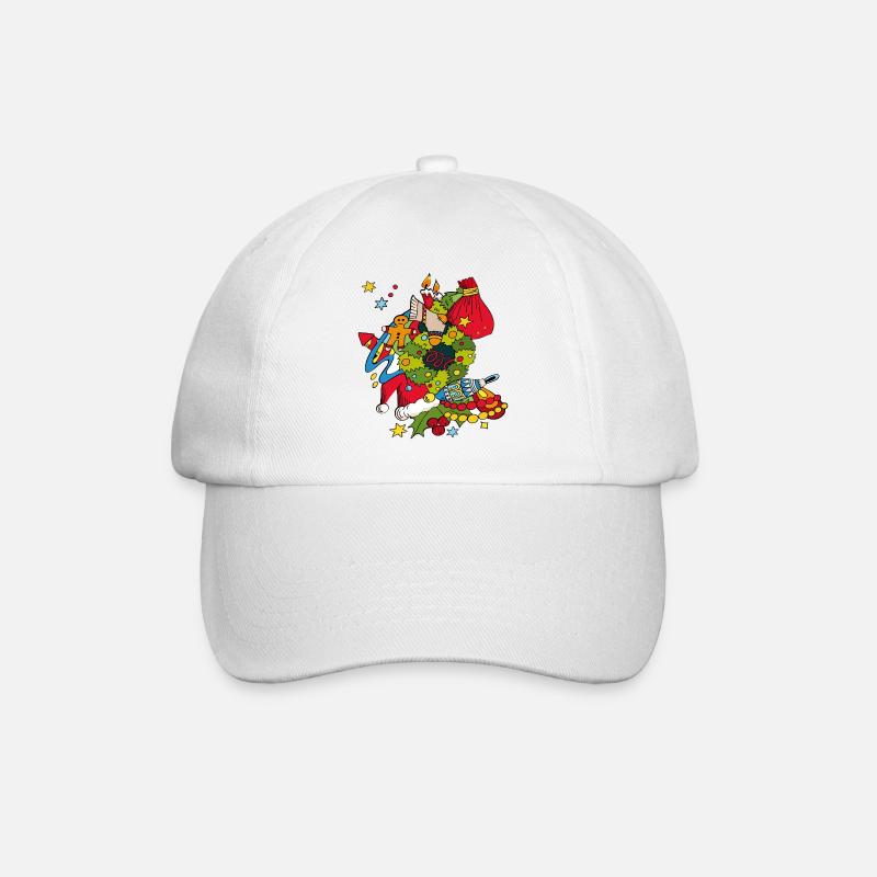Weihnachtsbild - Baseballkappe - Weiß/Weiß