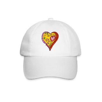 Herz - Baseballkappe - Weiß/Weiß - Vorne