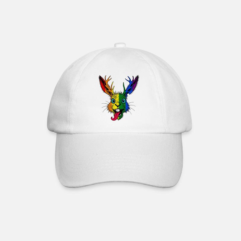 Regenbogen Raurackl - Baseballkappe - Weiß/Weiß