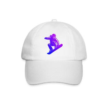Frisches Snowboard Motiv für Snowboard - Baseballkappe - Weiß/Weiß - Vorne