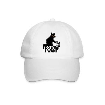 Je fais ce que je veux – Art drôle de café Black Cat - Casquette classique - blanc/blanc - Devant