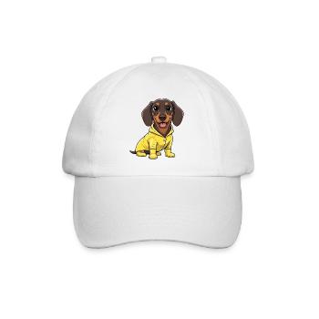 Cute Dachshund Dog Cartoon Friend For Life - Baseball Cap - white/white - Front