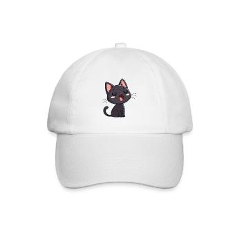 Black Kitten Yawn Sweet - Baseball Cap - white/white - Front