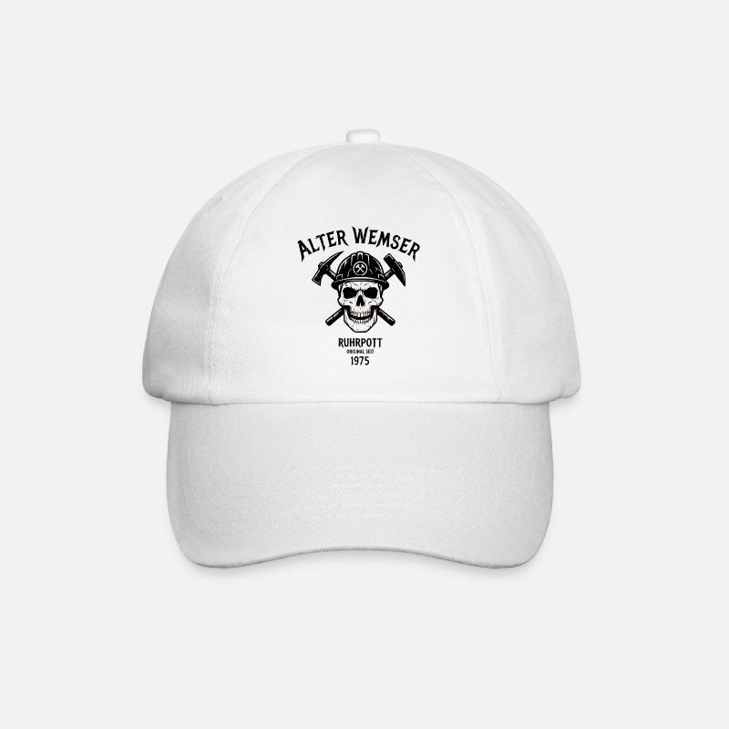 1975 Geburtstag Geschenk für echte Ruhrpott Typen - Baseballkappe - Weiß/Weiß