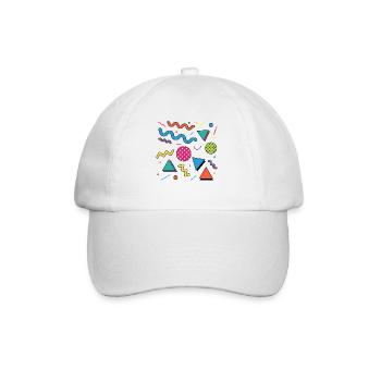 Neon-Geometrie: Knallige Formen - Baseballkappe - Weiß/Weiß - Vorne