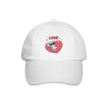 Koala Amoureux sur Cœur Doux - Casquette classique - blanc/blanc - Devant