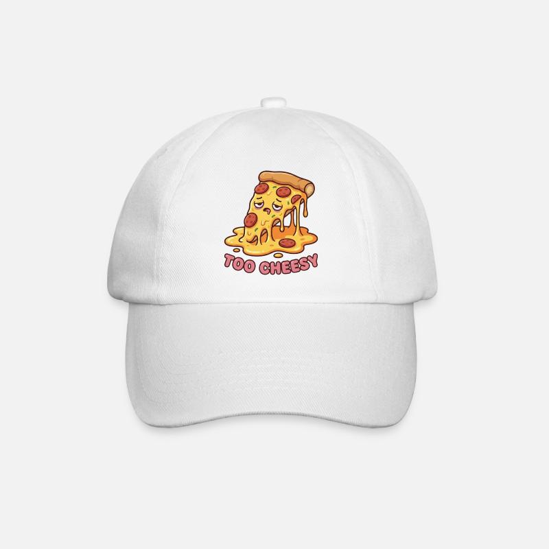 Too Cheesy Pizza Melt - Baseball Cap - white/white
