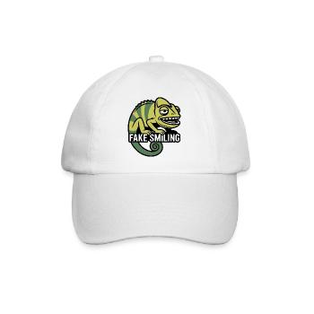 Fake Smiling Chameleon - Baseball Cap - white/white - Front