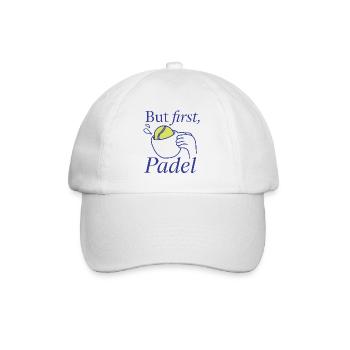 But first, Padel Design Logo  - Baseballkappe - Weiß/Weiß - Vorne
