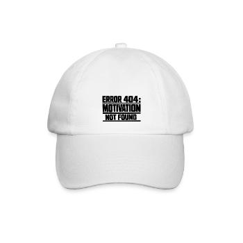Error 404 Motivation not found Geschenkidee lustig - Baseballkappe - Weiß/Weiß - Vorne