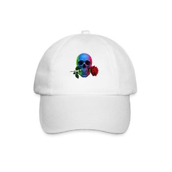 Crâne au néon avec un motif gothique rose - Casquette classique - blanc/blanc - Devant