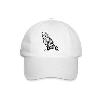 Budgie Bird black - Baseball Cap - white/white - Front