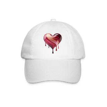 Flowing Heart Pink Red - Baseball Cap - white/white - Front