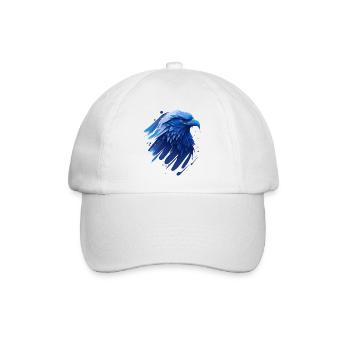 Blauer Adler  - Baseballkappe - Weiß/Weiß - Vorne