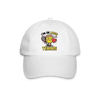 Chemise de tennis, J’adore le tennis, chemise enfant, sweat à capuche - Casquette classique - blanc/blanc - Devant