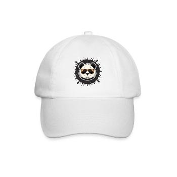 Panda chic glasses orange splash - Baseball Cap - white/white - Front