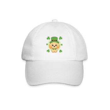 Chiot mignon irlandais avec chapeau vert - Casquette classique - blanc/blanc - Devant
