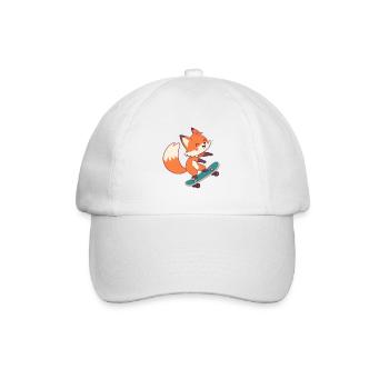 Fox skateboarder on skateboard - Baseball Cap - white/white - Front
