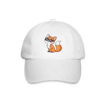 Fox swag in sunglasses - Baseball Cap - white/white - Front