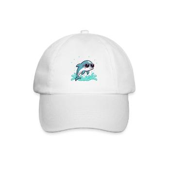 Delfin-Surfer-Chic-Rosenbrillen - Baseballkappe - Weiß/Weiß - Vorne