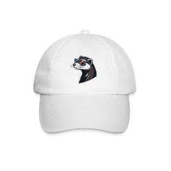 Furet Stylé de Profil - Lunettes Rétro - Casquette classique - blanc/blanc - Devant