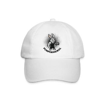 Pumpernickel Fitness Hase Bizeps Krafttraining - Baseballkappe - Weiß/Weiß - Vorne