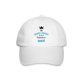Cadeau naissance bébé garçon Août Beaux Gosses BG - Casquette classique - blanc/blanc - Devant