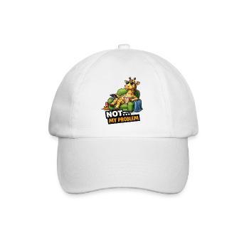 Not My Problem Giraffe Couch Meme - Baseball Cap - white/white - Front