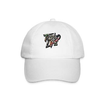 Turbo Life Camo Motiv für JDM Fans Männer Jungs - Baseballkappe - Weiß/Weiß - Vorne