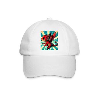 Drache - Baseballkappe - Weiß/Weiß - Vorne