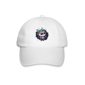 Retro-schicker Streetwear-Hase - Baseballkappe - Weiß/Weiß - Vorne