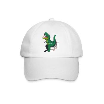 Dinosaure rugissant sur les toilettes - Casquette classique - blanc/blanc - Devant
