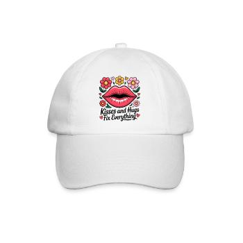 Kisses and hugs heal everything - Baseball Cap - white/white - Front