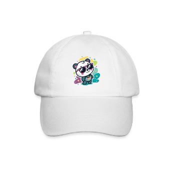 Panda Pop Pink Glasses - Baseball Cap - white/white - Front