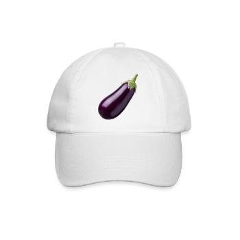 Aubergine, Eggplant Veggie Vegan Gift Idea - Baseball Cap - white/white - Front