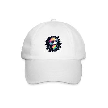 Panda Rainbow Galaxy Coole Brillen - Baseballkappe - Weiß/Weiß - Vorne