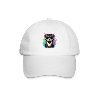 Regenbogenotterblaue Brille - Baseballkappe - Weiß/Weiß - Vorne