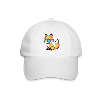 Renard Cartoon Lunettes Soleil - Casquette classique - blanc/blanc - Devant
