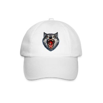 Wolfskopf mit Rotkäppchen - Baseballkappe - Weiß/Weiß - Vorne