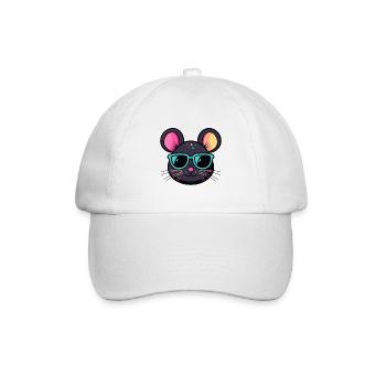 Mouse chic turquoise glasses - Baseball Cap - white/white - Front