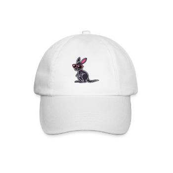 Dark Kangaroo Pink Glasses - Baseball Cap - white/white - Front